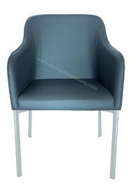 Robust Legs PU Dining Chairs , Elegant Chrome Office Chair Maintain Free