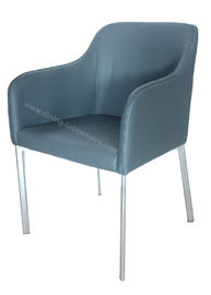 Robust Legs PU Dining Chairs , Elegant Chrome Office Chair Maintain Free