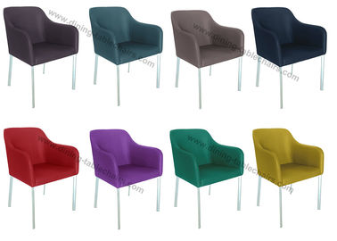 Robust Legs PU Dining Chairs , Elegant Chrome Office Chair Maintain Free